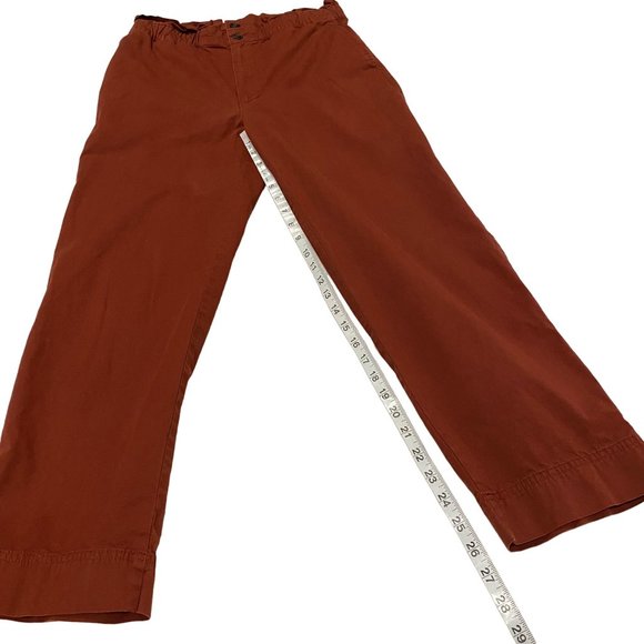 Madewell Paperbag Tapered Pants Rust Orange Size 6 - Picture 6 of 8